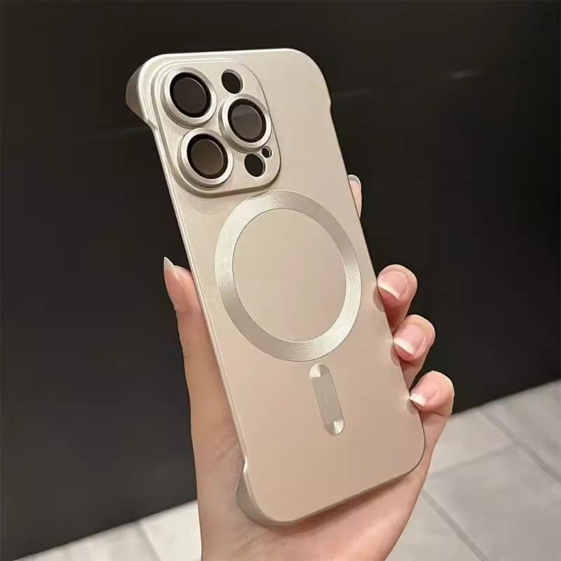 Ultra-thin Frameless Applicable IPhone15 Magnetic Phone Case
