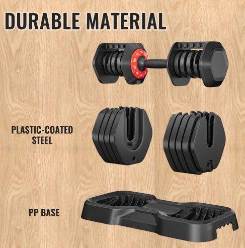Adjustable Dumbbell Set, 10 In 1 Free Dumbbell For Men And Women, Black Dumbbell For Home Gym, Full Body Workout Fitness, Fast Adjust By Turning Handle 10 Gears55 LB